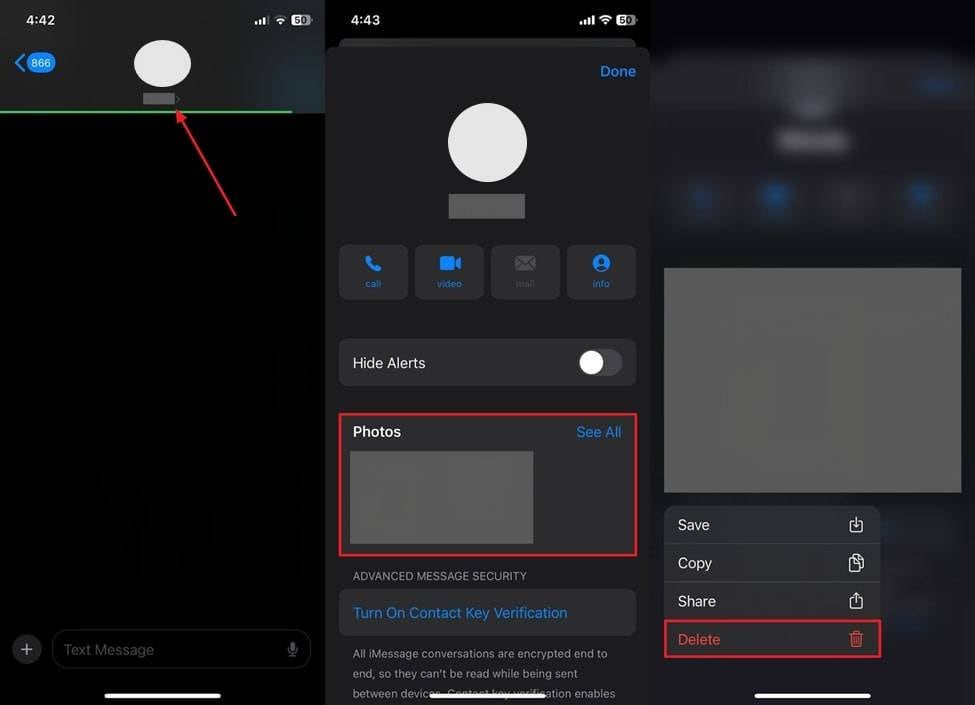 delete messages with photos iphone