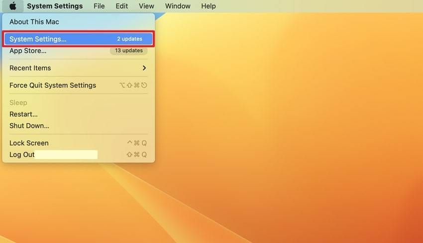 open system settings of mac