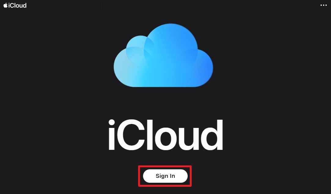 sign in icloud website