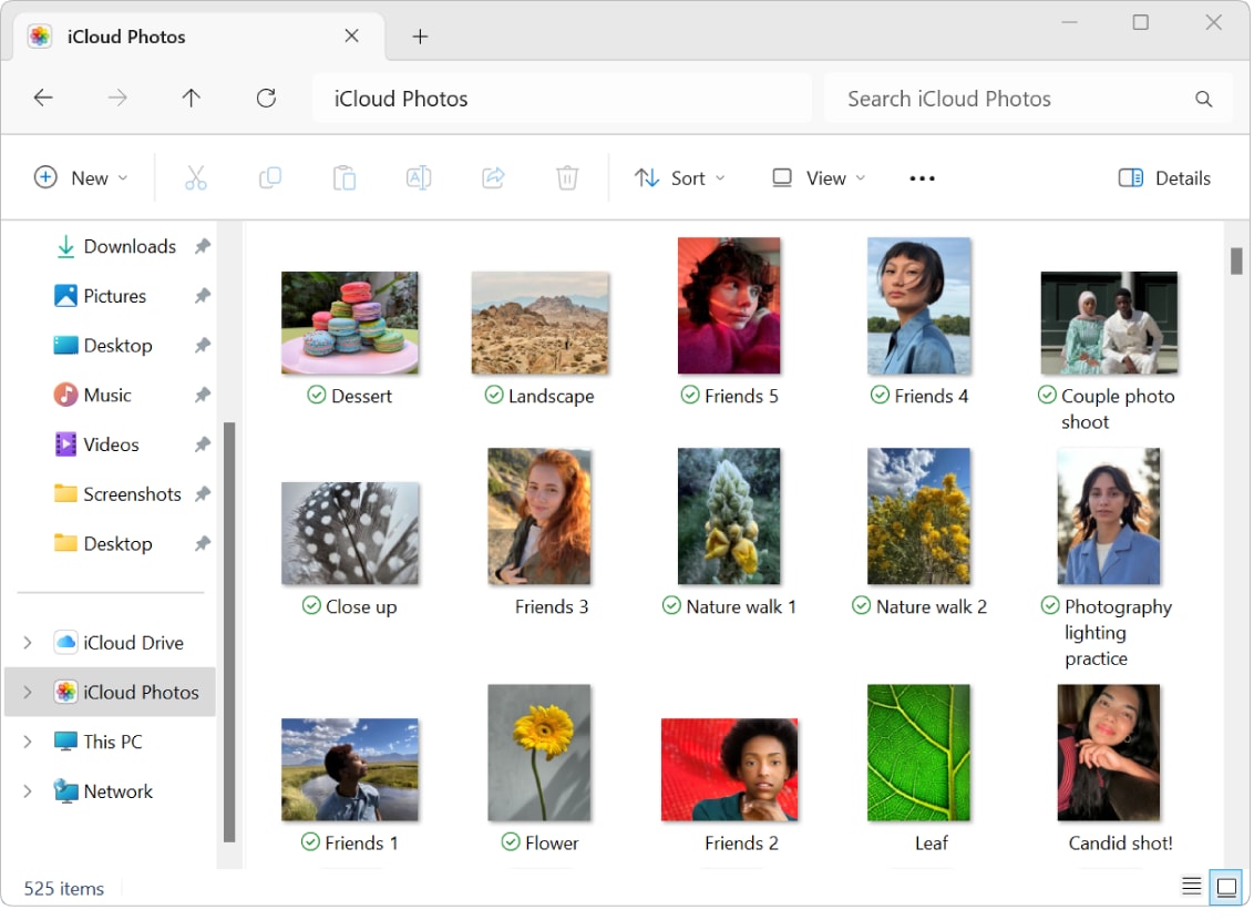 select icloud photos