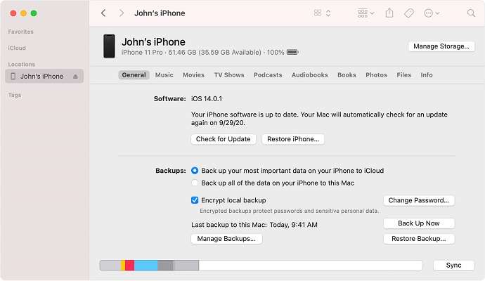 restore backup