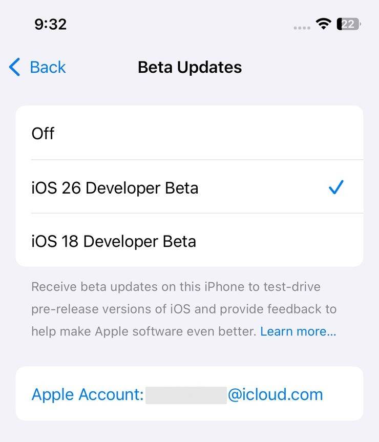 what is ios26 developer beta