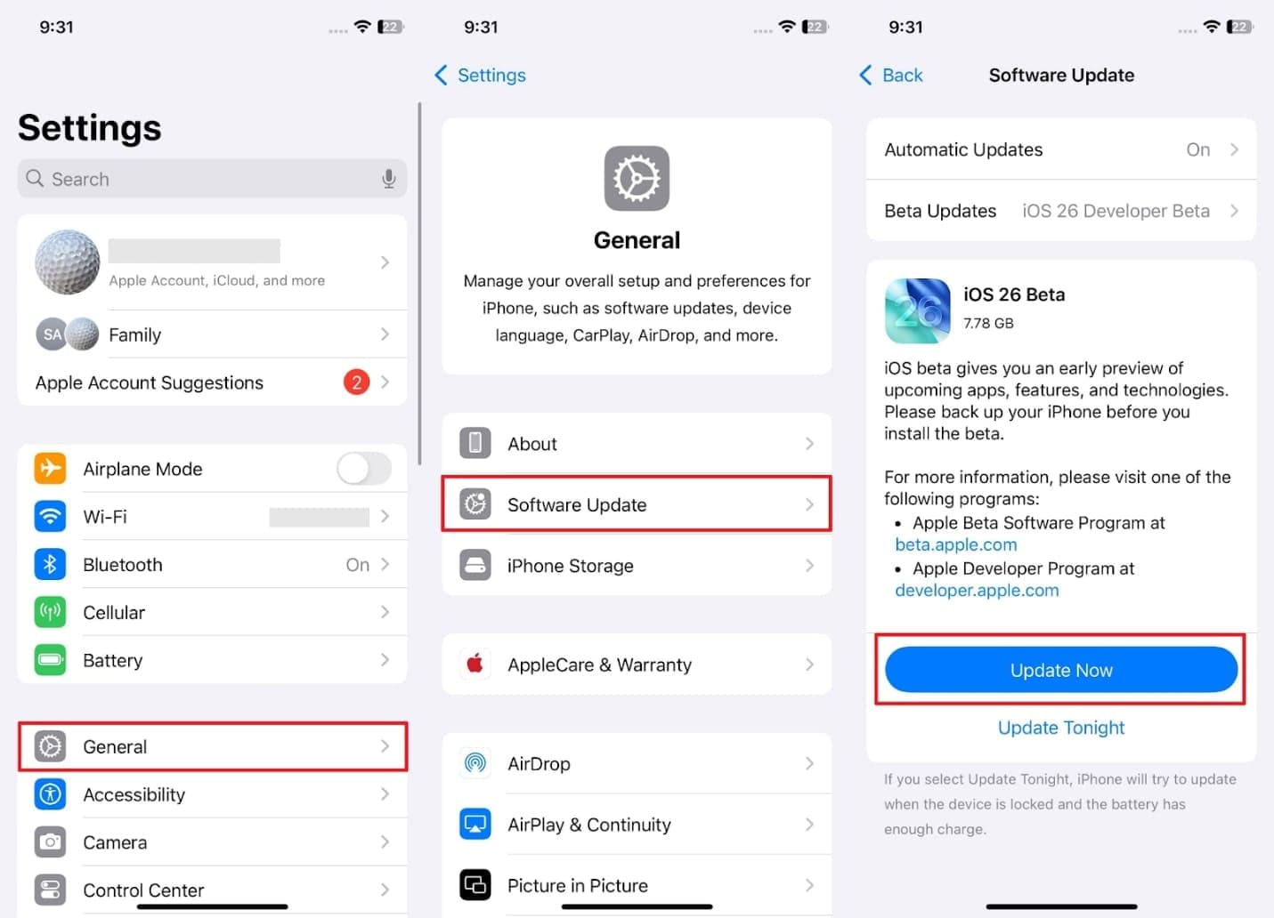 update software to latest version 