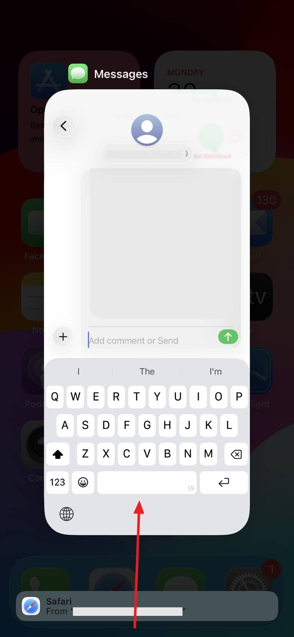 force close and restart messages app 