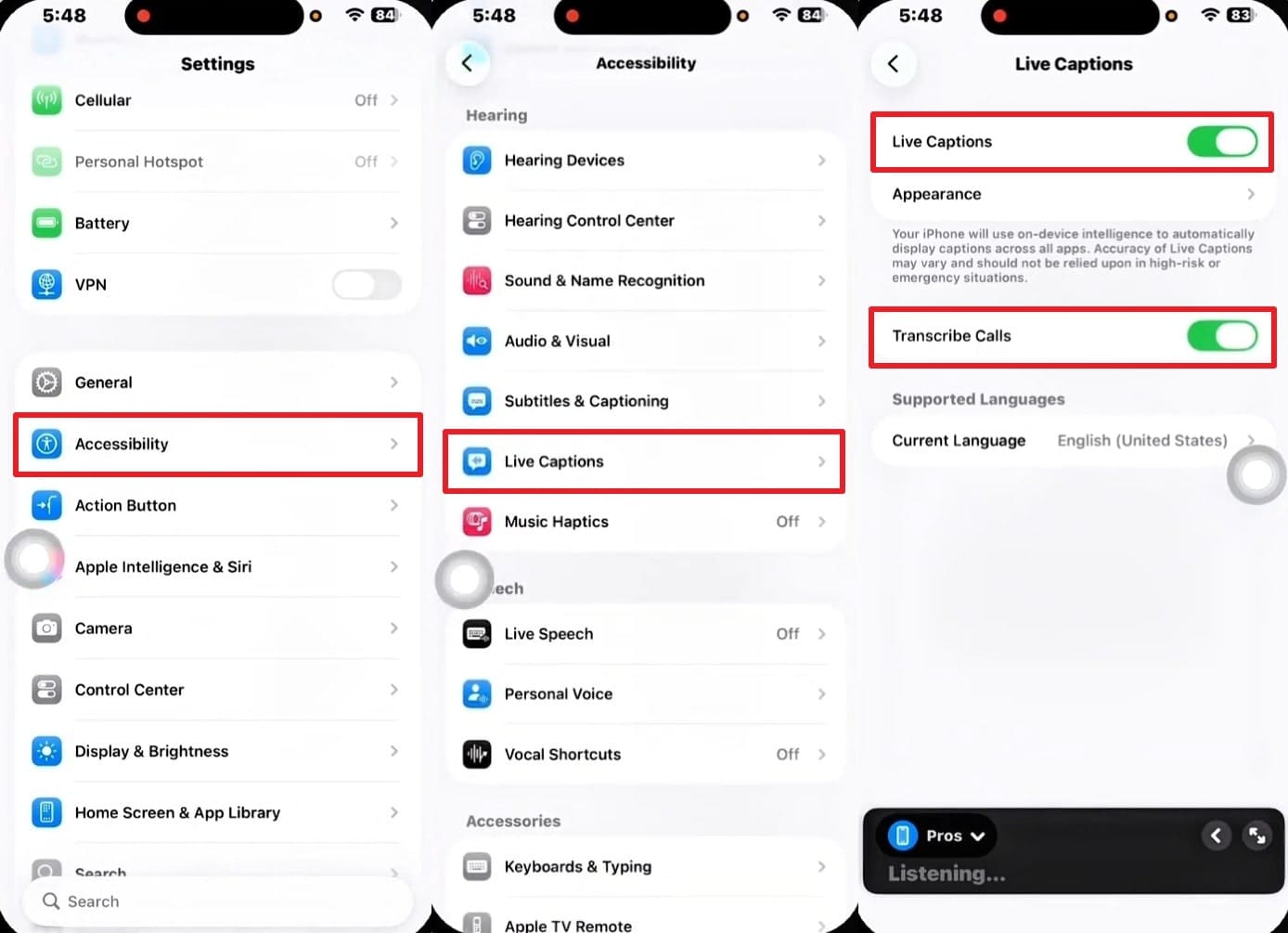 enable live translation facetime