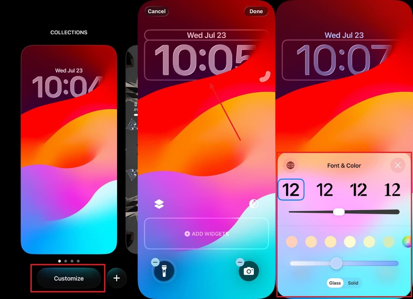 customize lock screen time