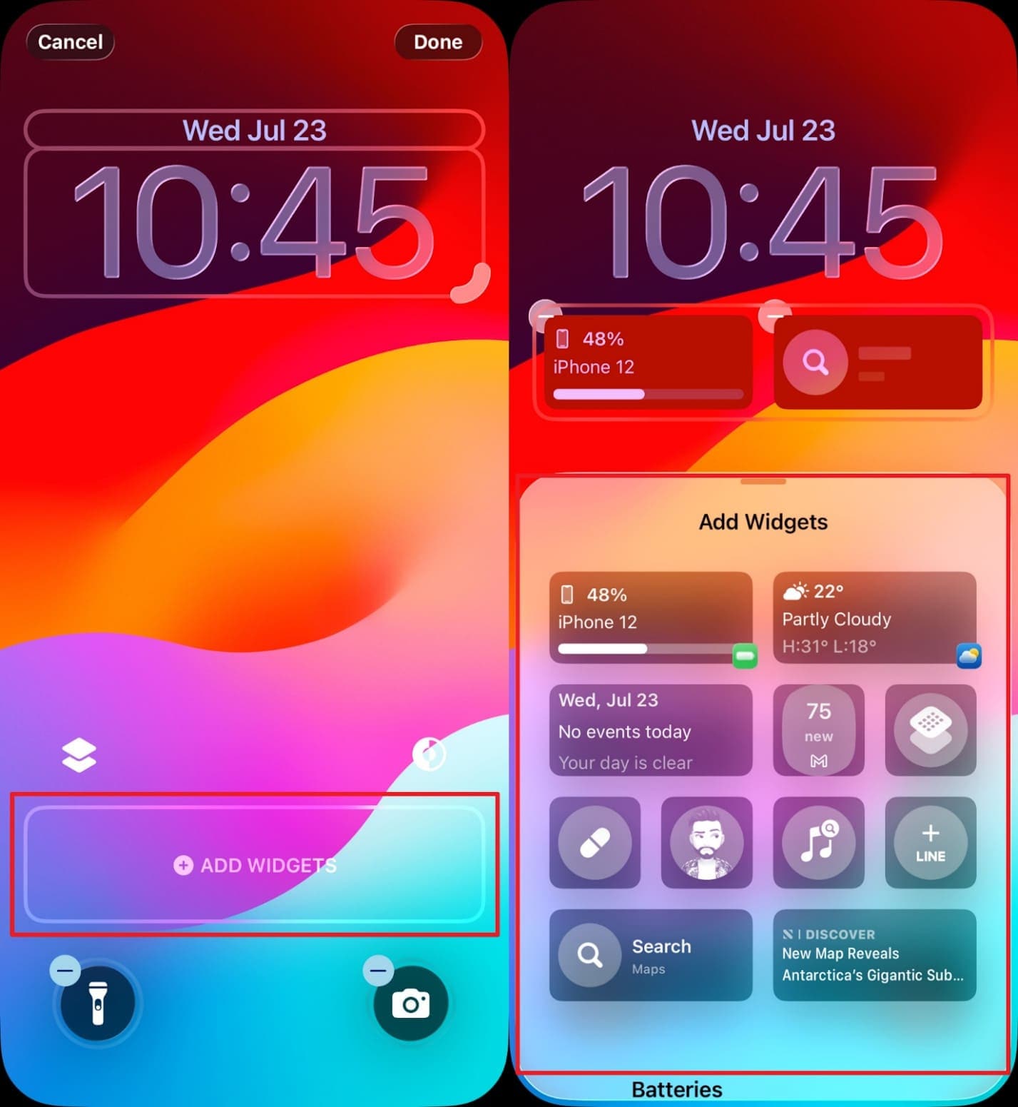 add widget to lock screen