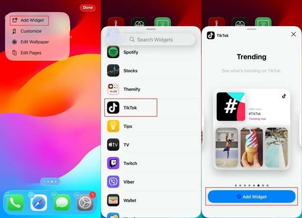 add widget again to check