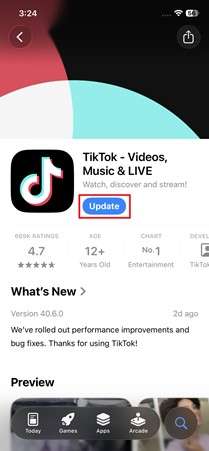 update the app in app store