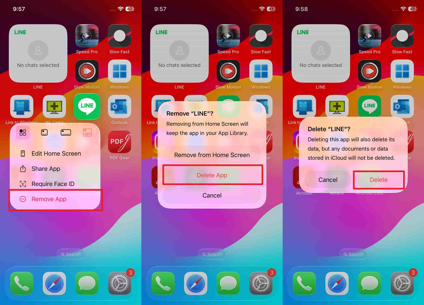 remove problematic app 