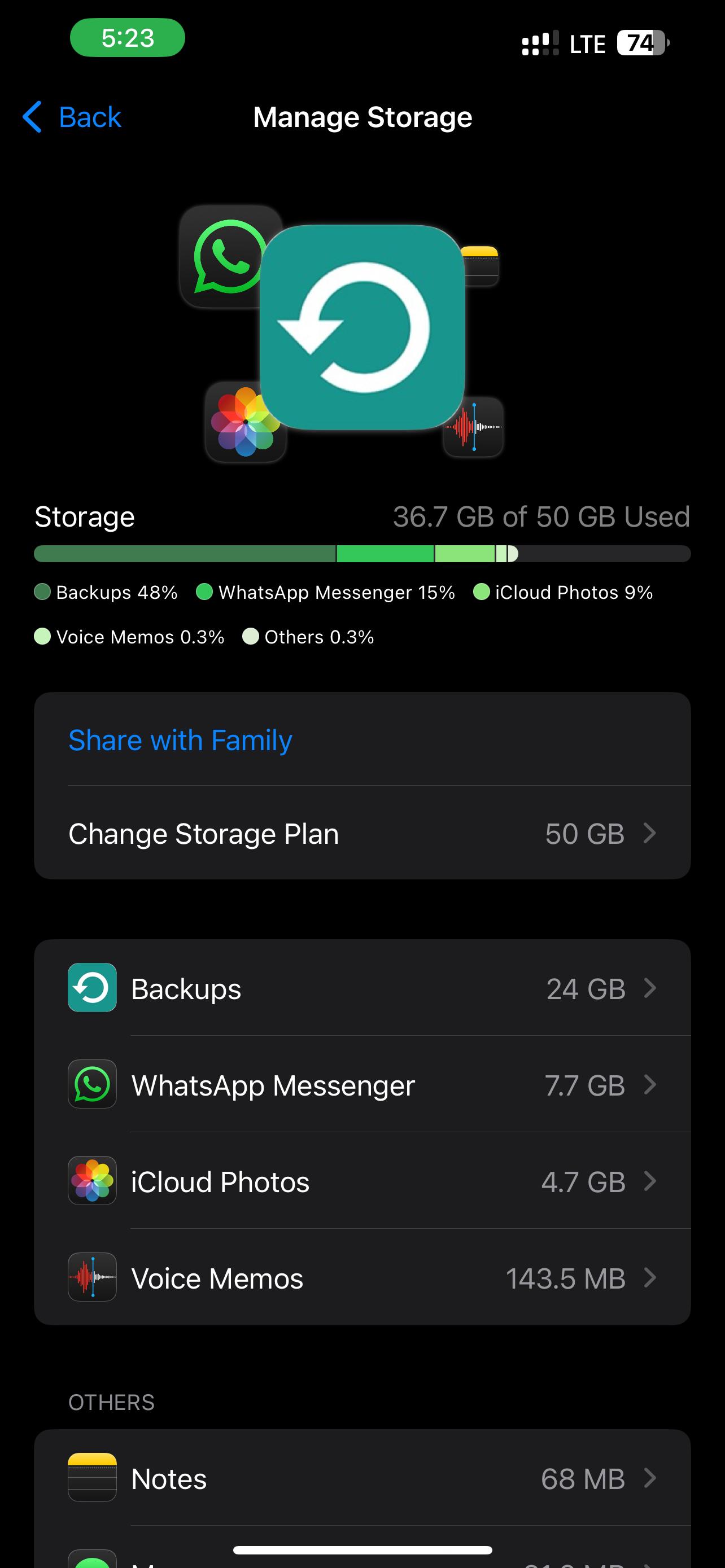 change storage plan