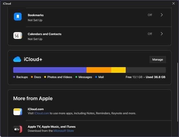 click on manage