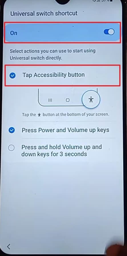 tap accessibility button
