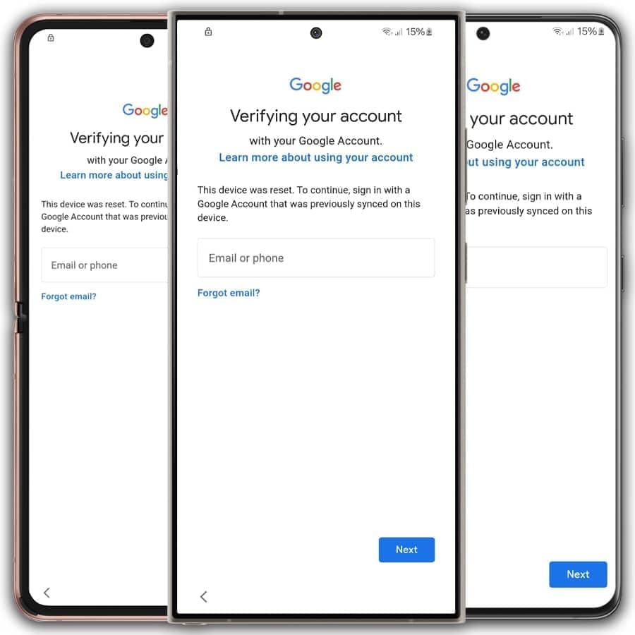 add credentials in verify account screen