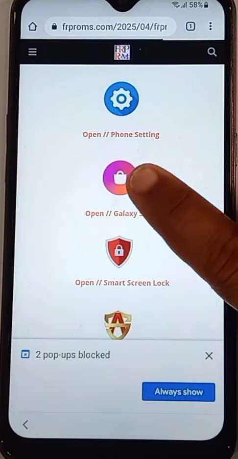 open gallery by tapping it repeatedly