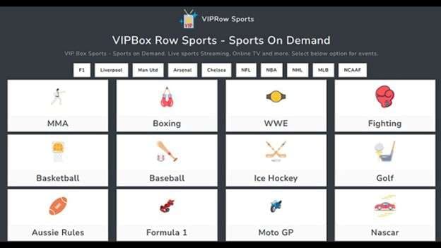 viprow sports website