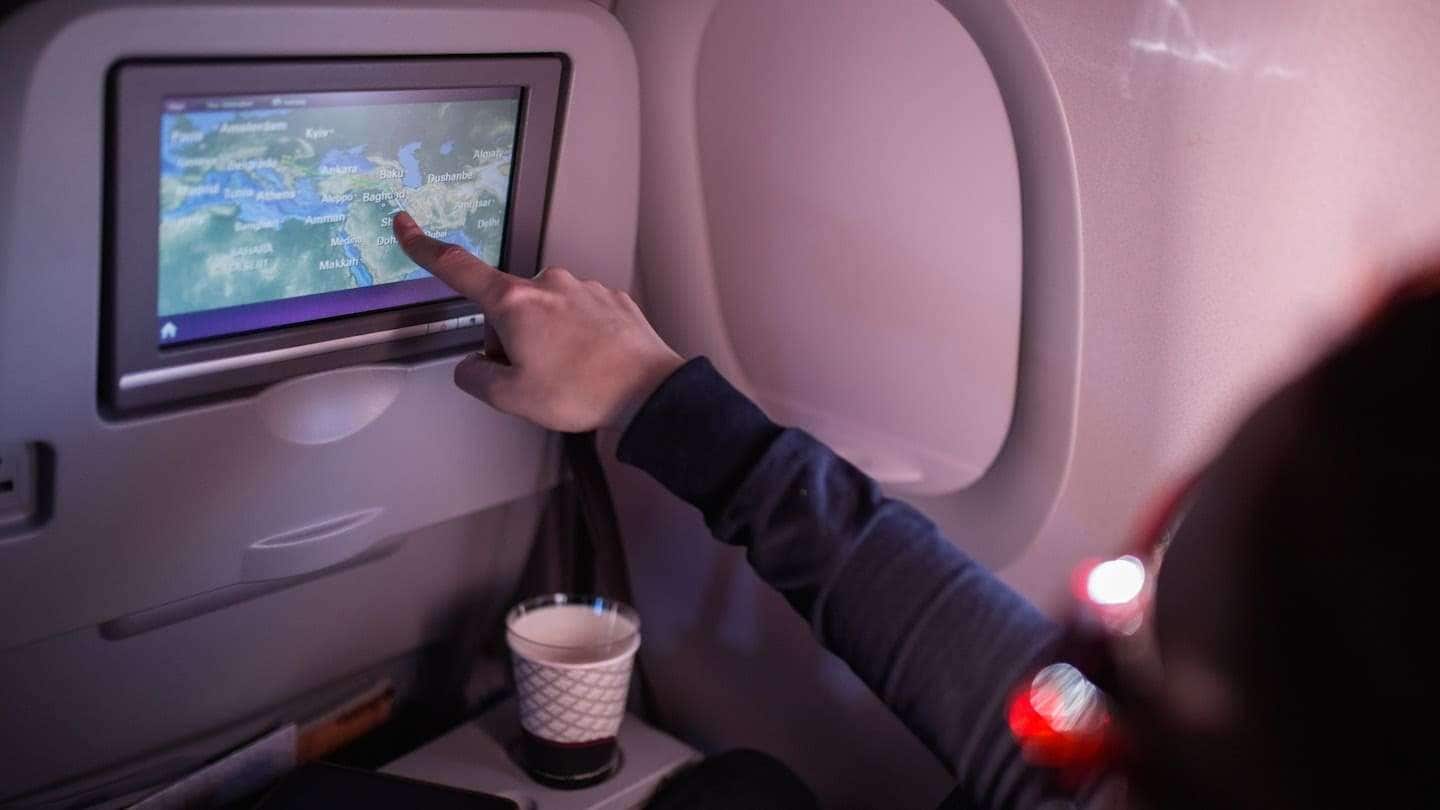 try flight entertainment like maps