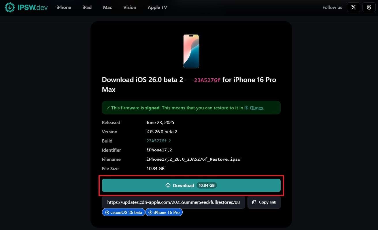 download ios26 beta 