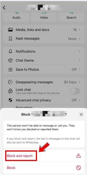 click on the block and report 