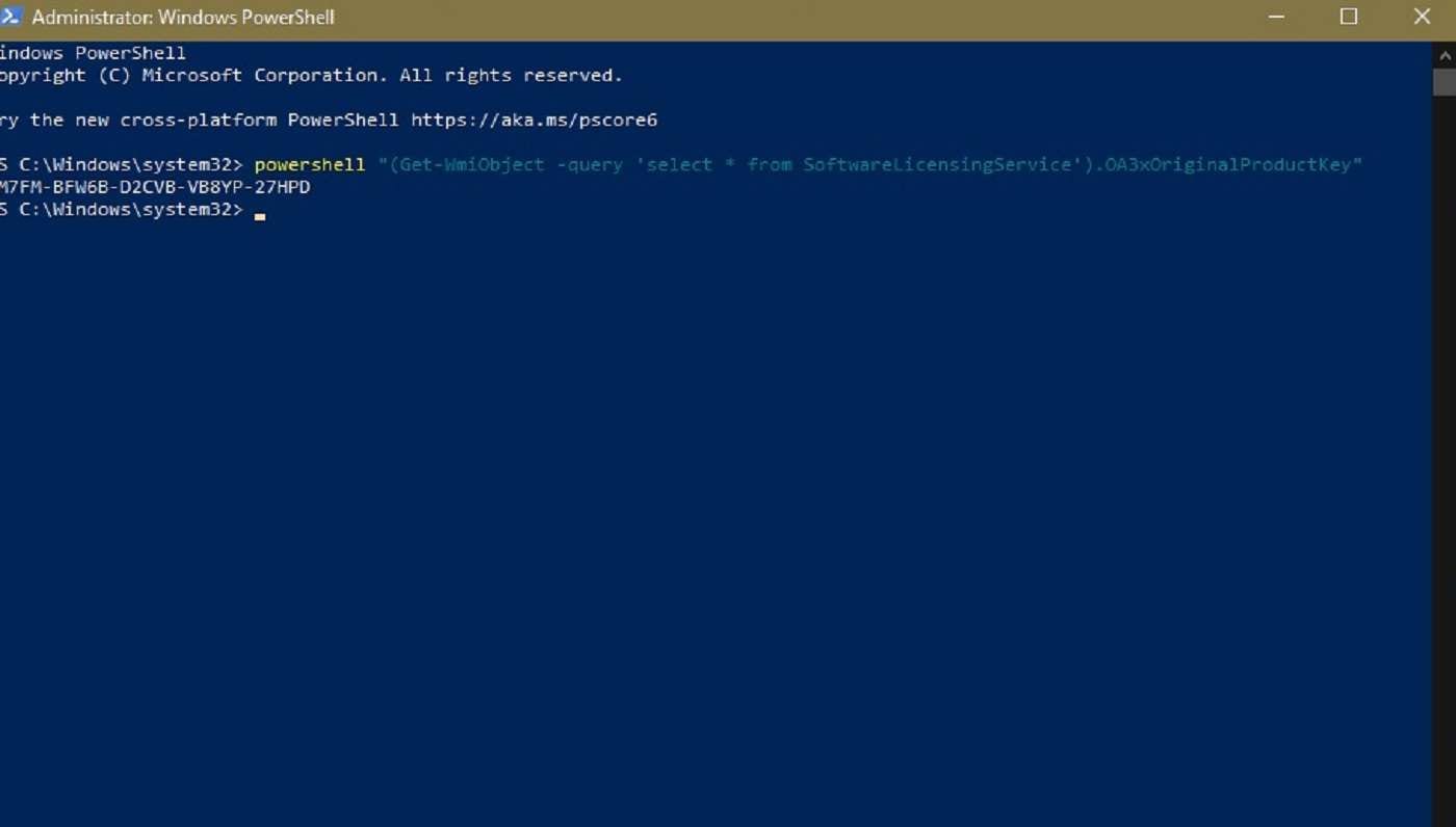 get key with powershell prompt 