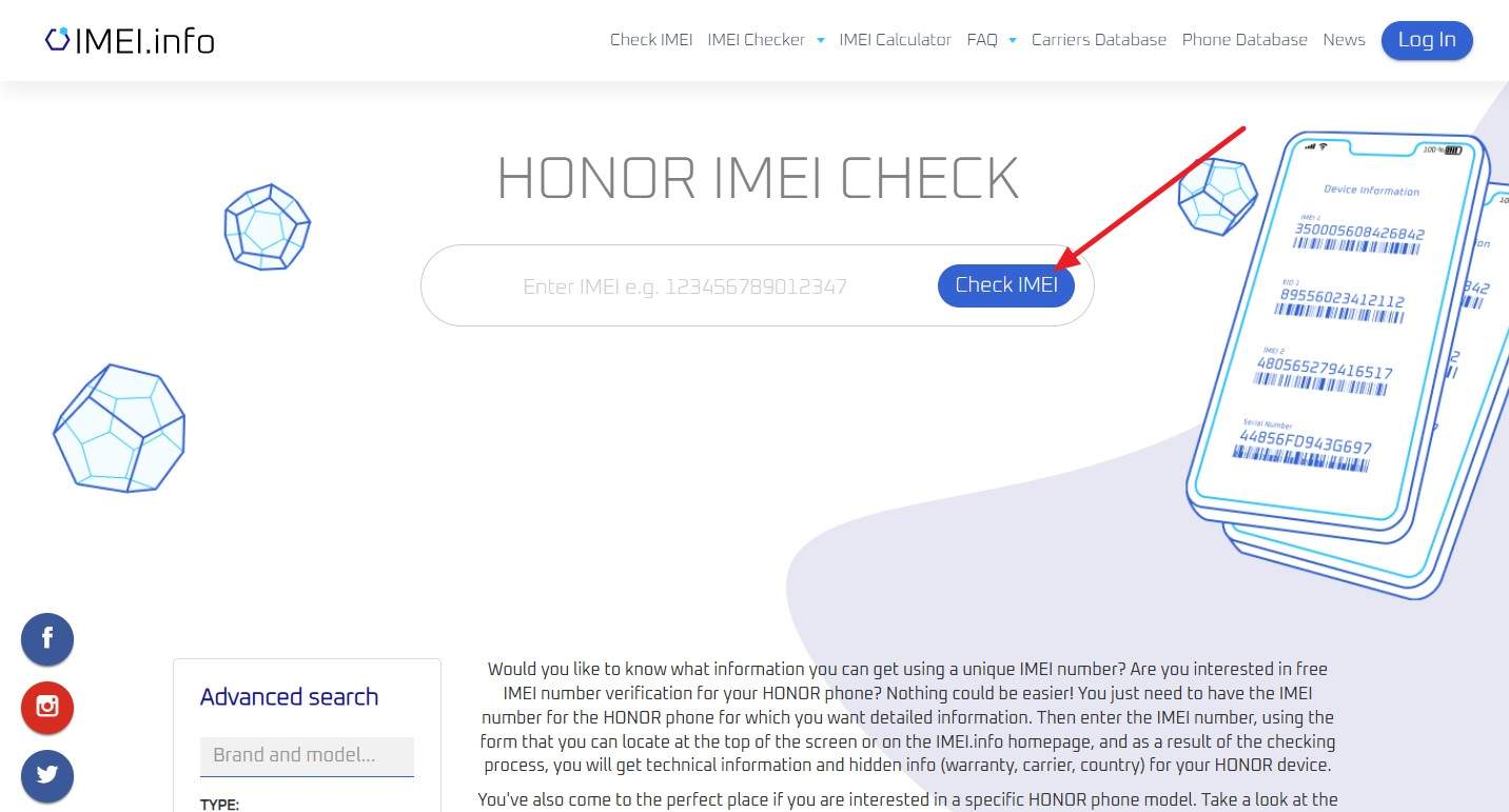 imei info honor imei check tool