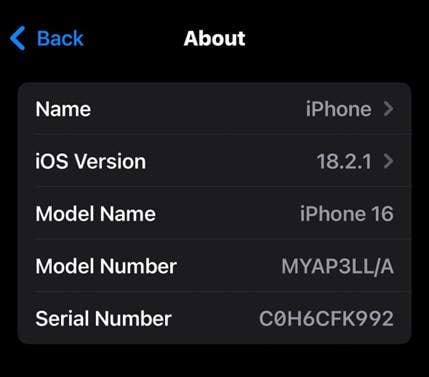 check model number