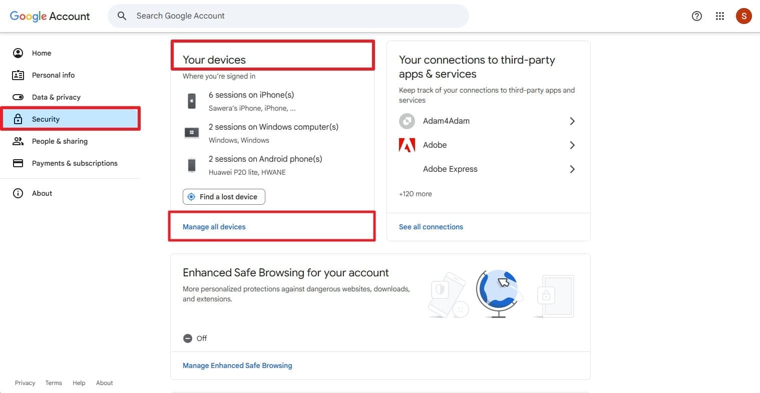 pick the manage all devices