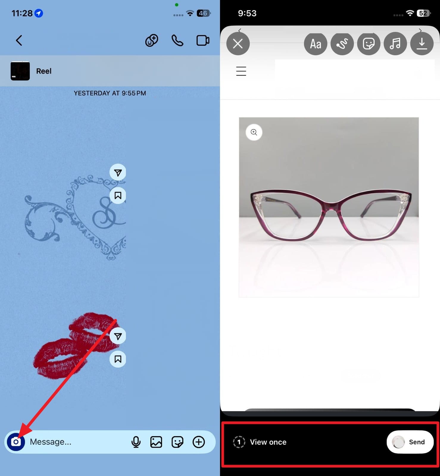 press camera and send photo