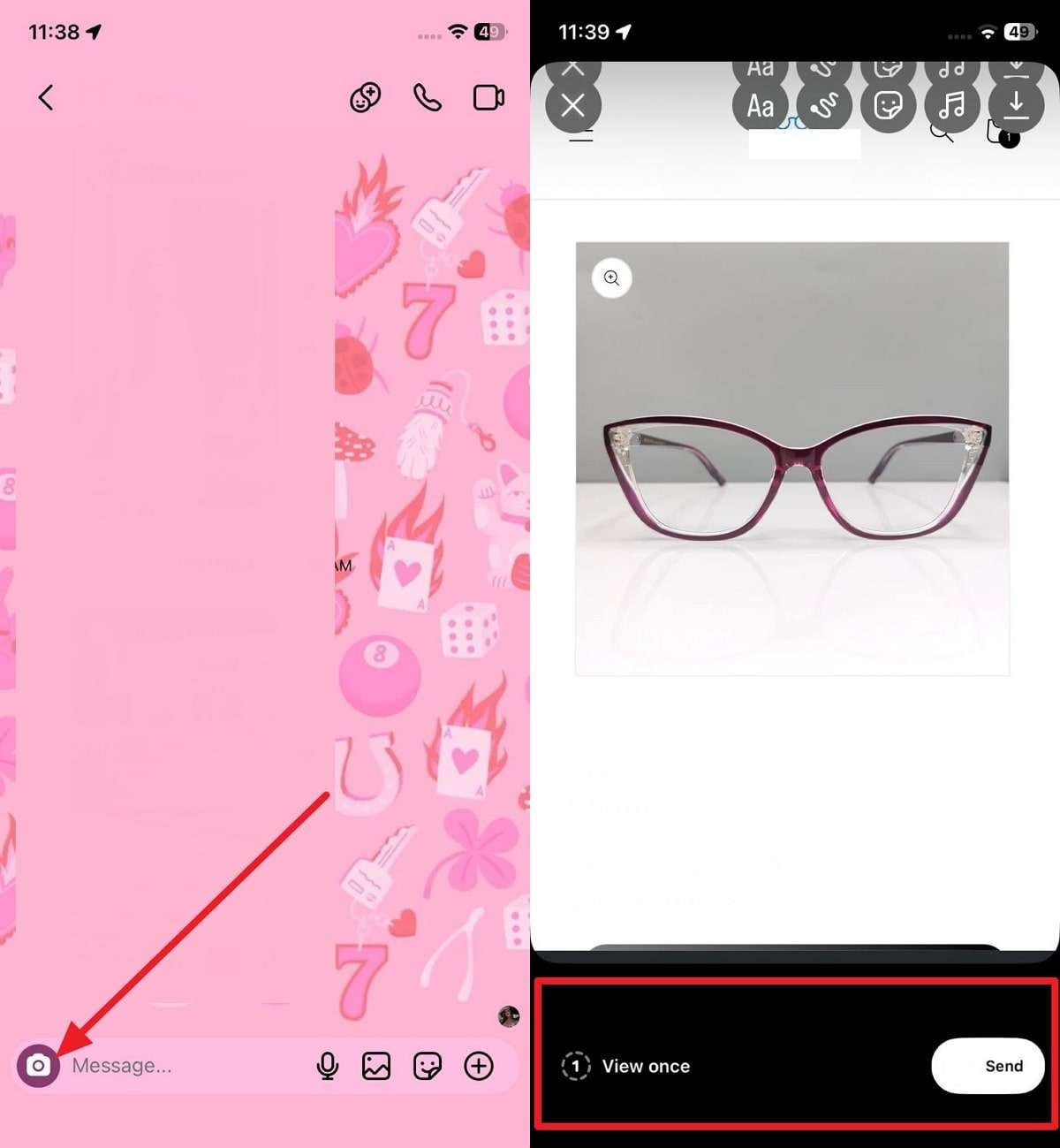 choose camera and send