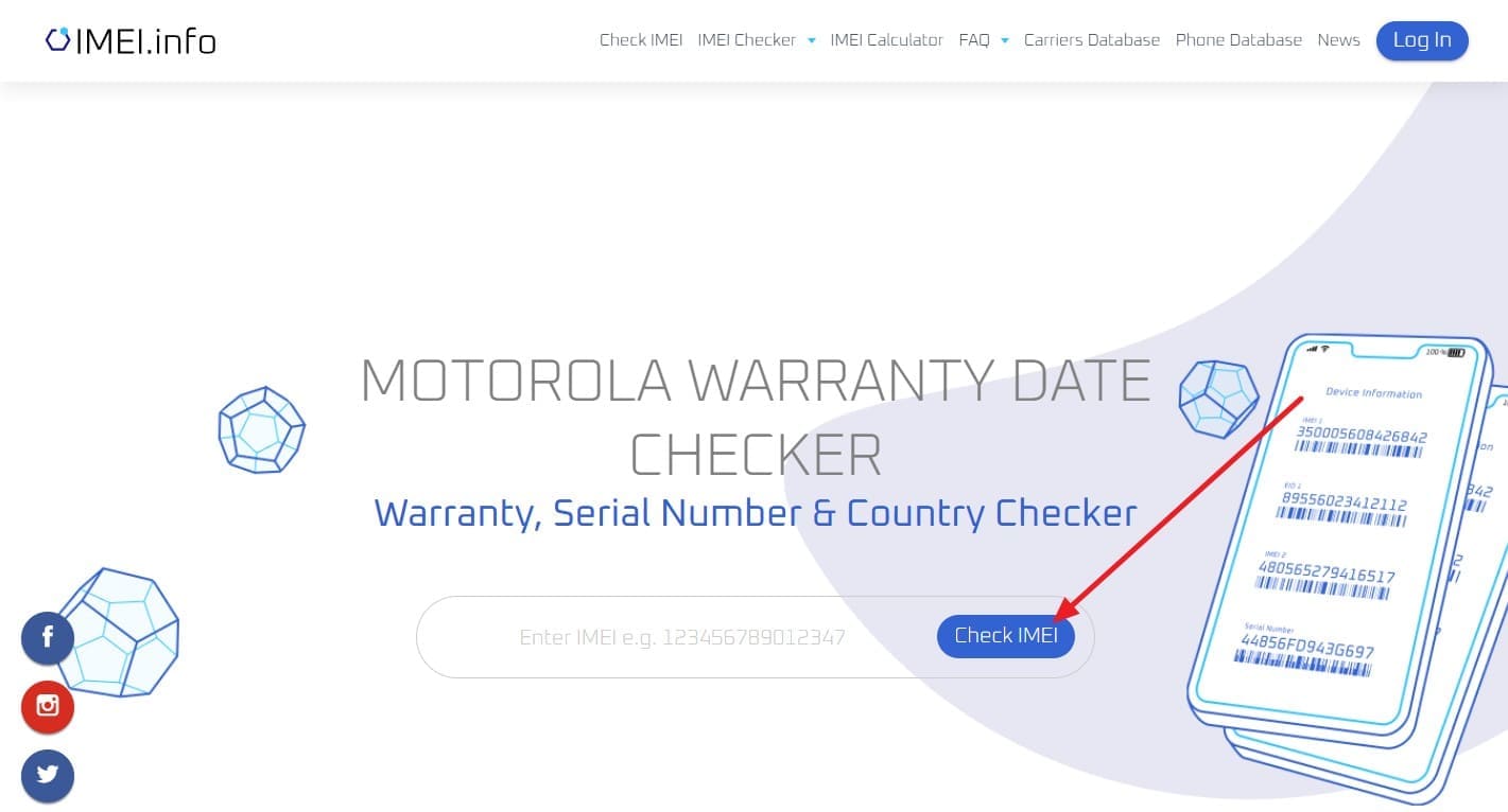 pick the check imei button
