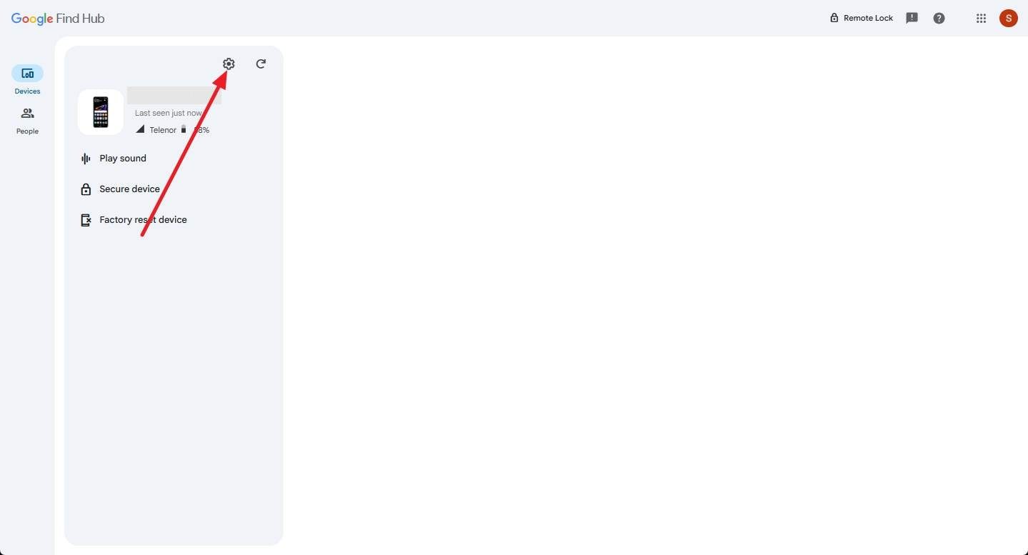 pick the settings icon