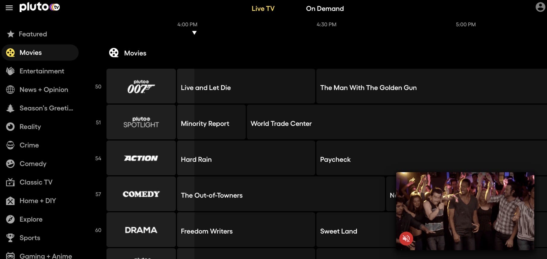 plutotv main interface