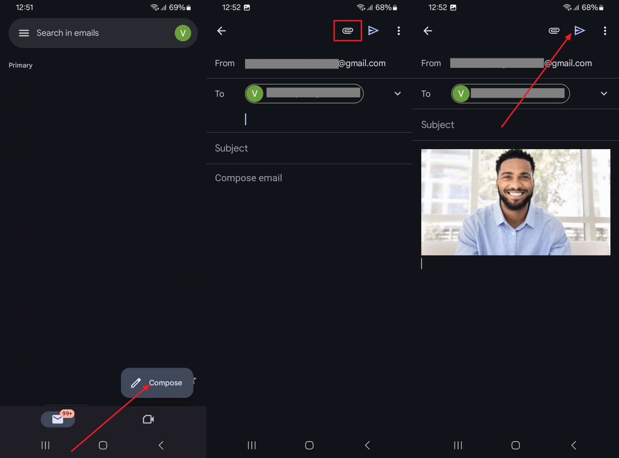 attach file and send