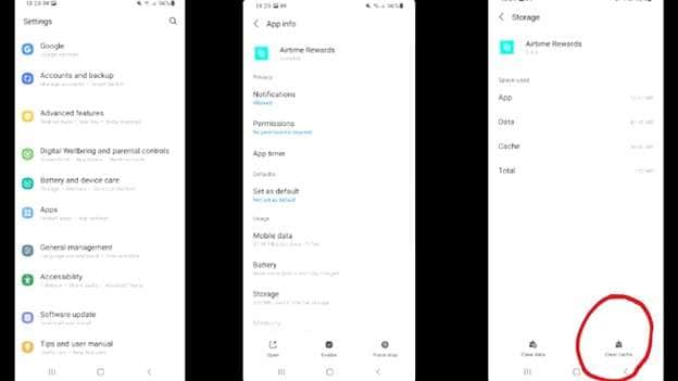 wipe cache of one app