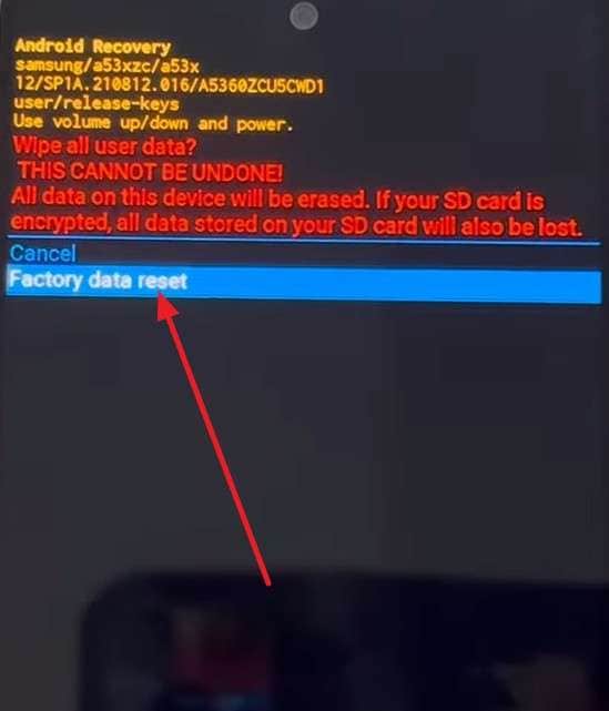 choose factory data reset