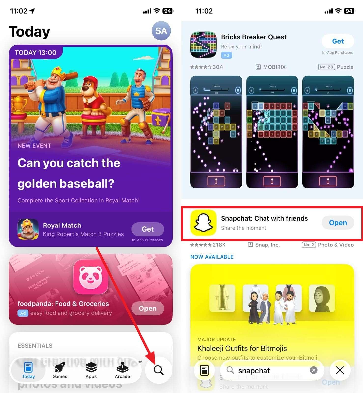 update snapchat on iphone