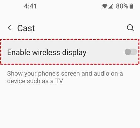 enable wireless display