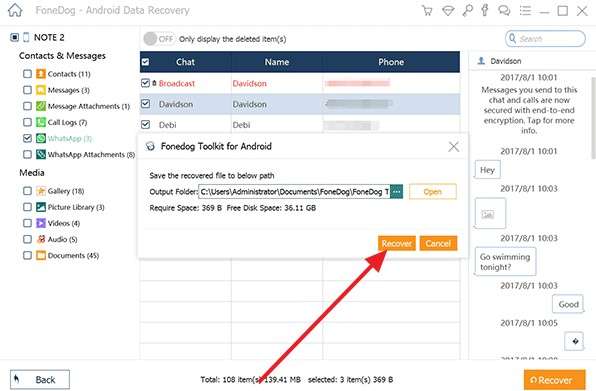 recover the files from fonedog