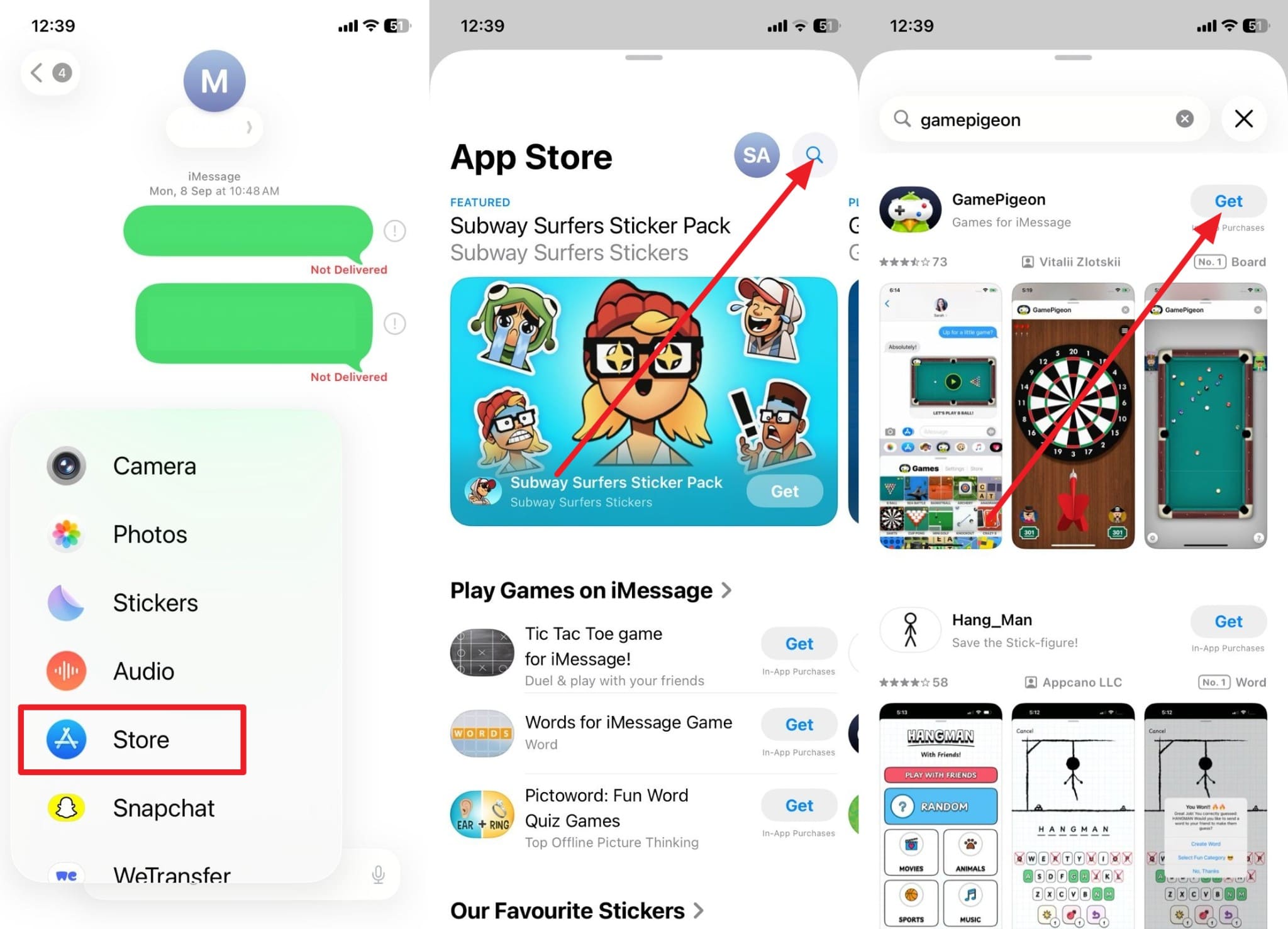 pick the gamepigeon app