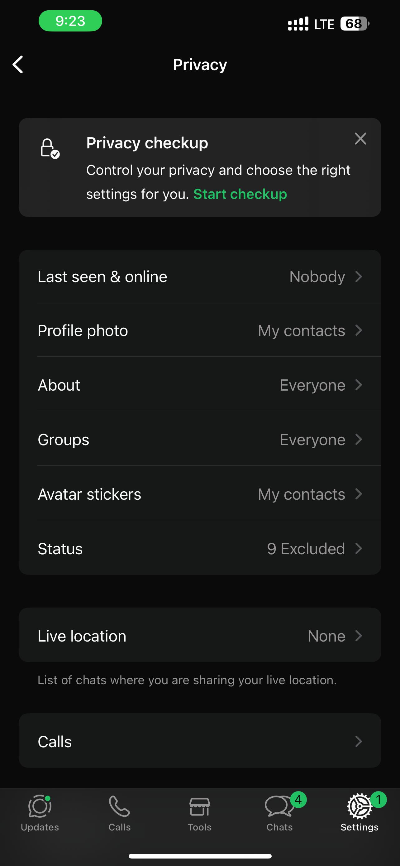 click on profile photo