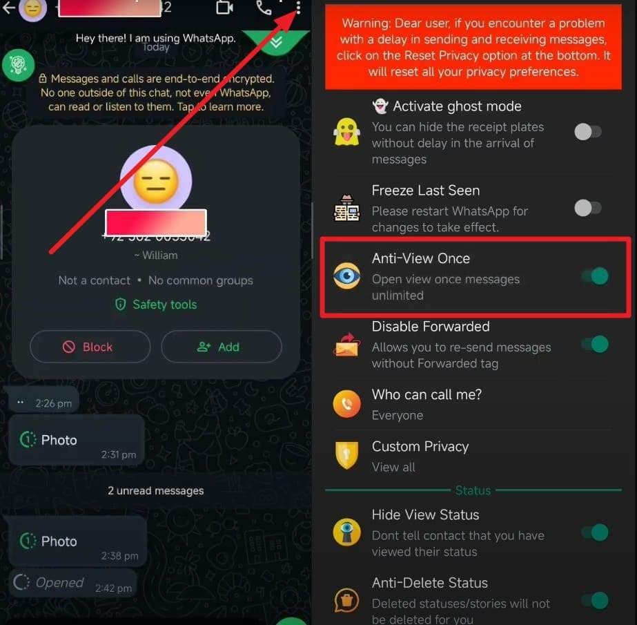 choose gb whatsapp settings