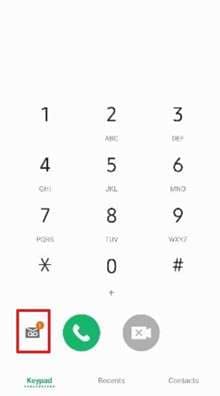 press the voicemail button