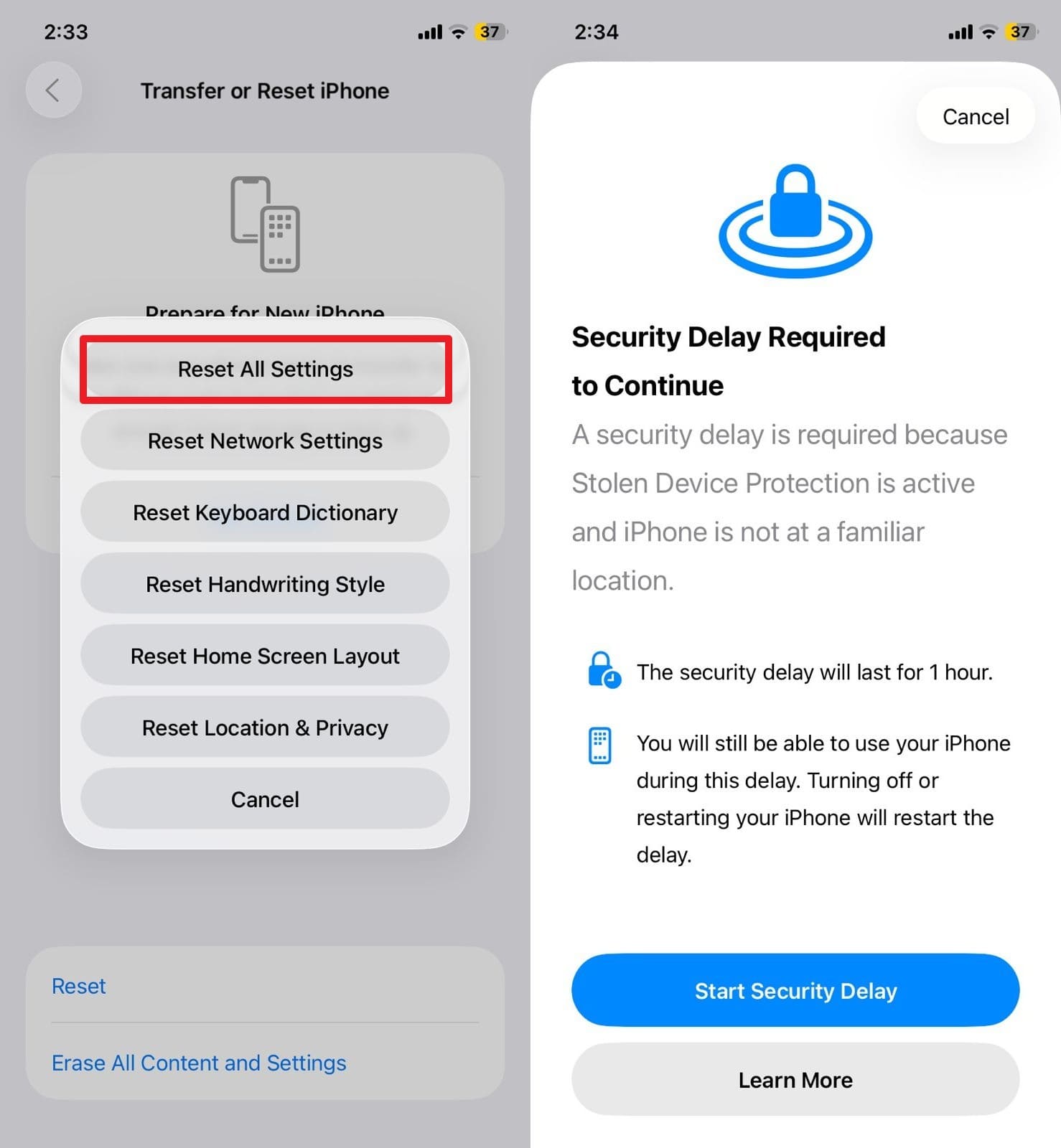 reset all iphone settings