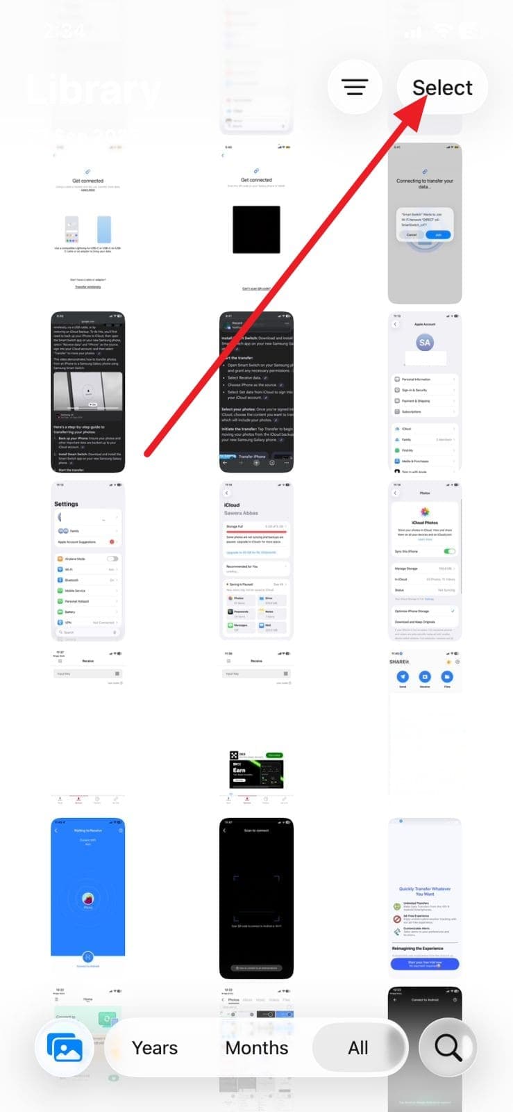 choose the select button