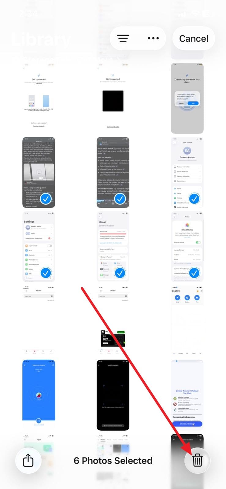 pick the delete icon