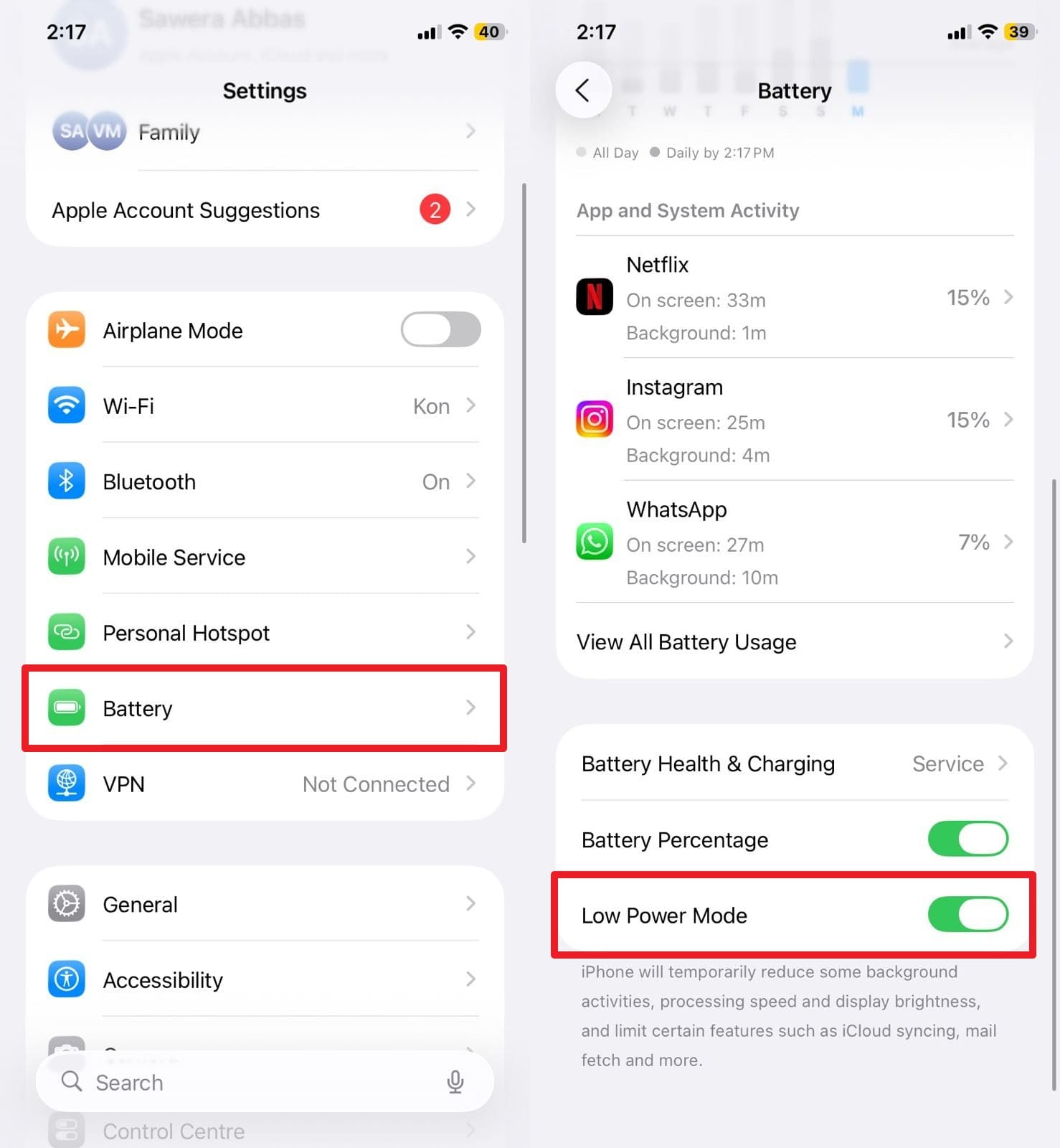 go to low power mode