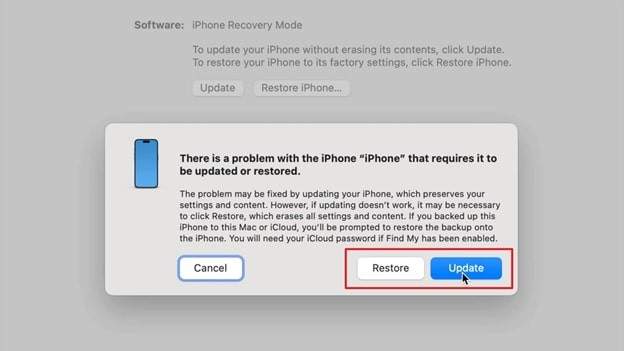 pick the restore button