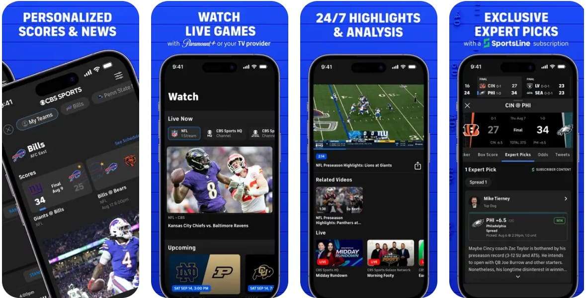 cbs live football tv app