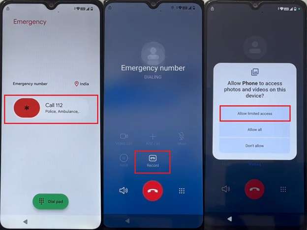 tap record and grant permissions
