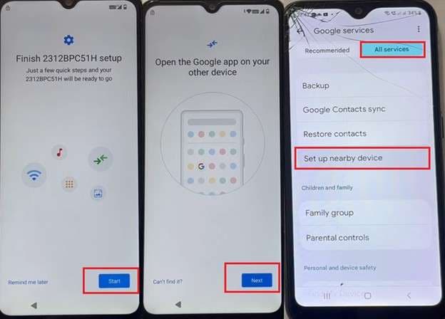 linked devices to transfer google account